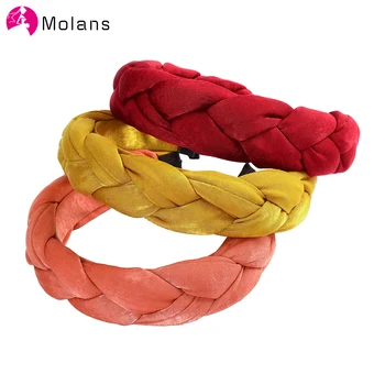 

Molans Fashion Twist Braid Hair Band Female Fabric Solid Color Headband Hair Accessories 2020 New Women Hairband