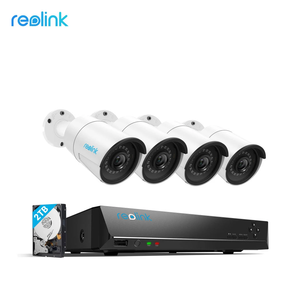 Reolink Rlk8 410b4 4mp 5mp Camera System 8ch Poe Nvr 4 Poe Ip Cameras Bullet Outdoor Hd Video Surveillance Kit Built In 2tb Hdd Surveillance System Aliexpress