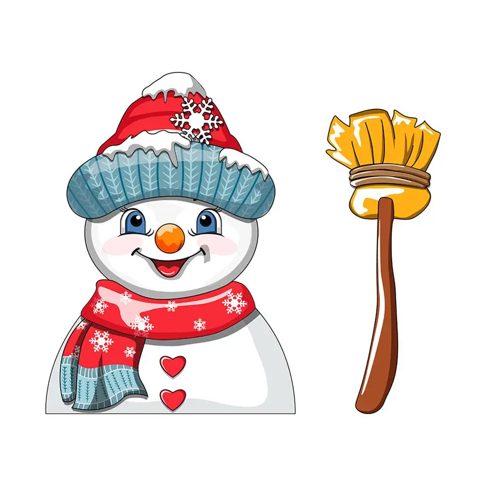 Наклейка на заднее стекло автомобиля, наклейка на лобовое стекло, наклейка на стеклоочиститель, Рождество, бренд, наклейка на заднее стеклоочиститель, милый снеговик, развевающийся - Цвет: Red hat smiling
