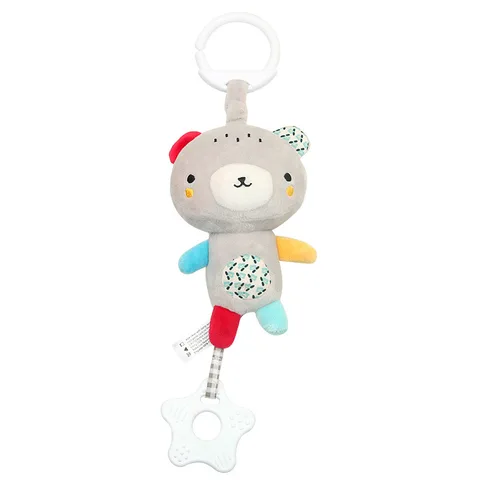 Plush Music Pendant Toy Mobile Bed Cute Cartoon Animal Doll Baby Rattles Stroller Hanging Crib Mobile Bell Infant Newborn