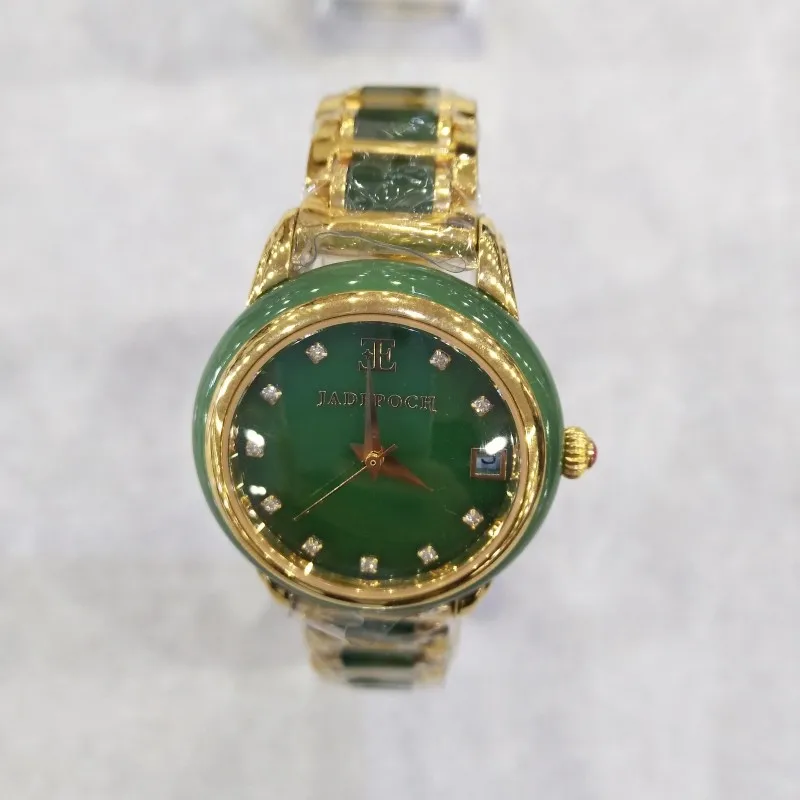 

Natural and Tian Jade Russian blue-set jade watch mechanical waterproof men's fully automatic Baoyu jade watch