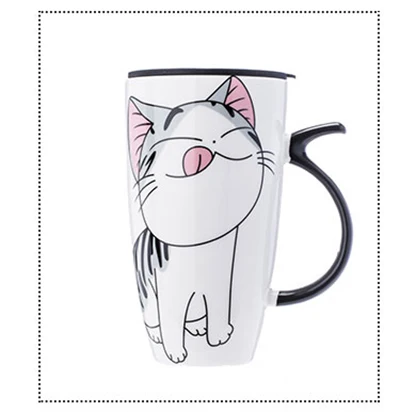Only Mug Креативная керамическая кружка 600 мл с крышкой и ложкой, мультяшная чашка, чашка для молока, кофе, чая, фарфоровые кружки, хорошие подарки - Цвет: Only Mug