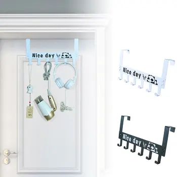 

Wall Hook Seamless Clothes Shelf Home Decor Iron Door Hanger Portable Carbon Steel Kitchen Bathroom Door Hook Alete Closet