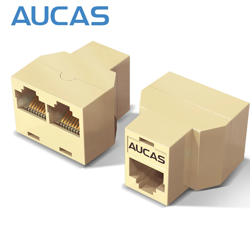 AUCAS RJ45 Adapter CABLE SPLITER (3 PORTS) MODULAR Ethernet Splitter Accoppiatore Modular Gold-Plated Pin Computer Free Shipping |