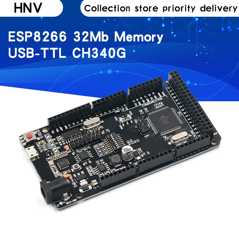 Mega2560 + WiFi R3 ATmega2560 ESP8266 32 Мб памяти USB-TTL CH340G. Совместим с Arduino Mega NodeMCU для WeMos MEGA 2560 |