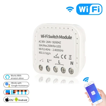 

Smart Switch 1/2 Way 90-264V WiFi EWeLink Tuya Control Switch Module Wifi Circuit Breaker Work With Alexa Google Smart Home