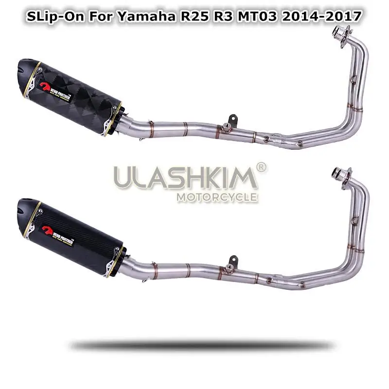 YZF R25 R3 MT-03 MT03 полная выхлопная система мотоцикла средняя Соединительная труба глушителя слипоны для Yamaha R25 R3 MT03