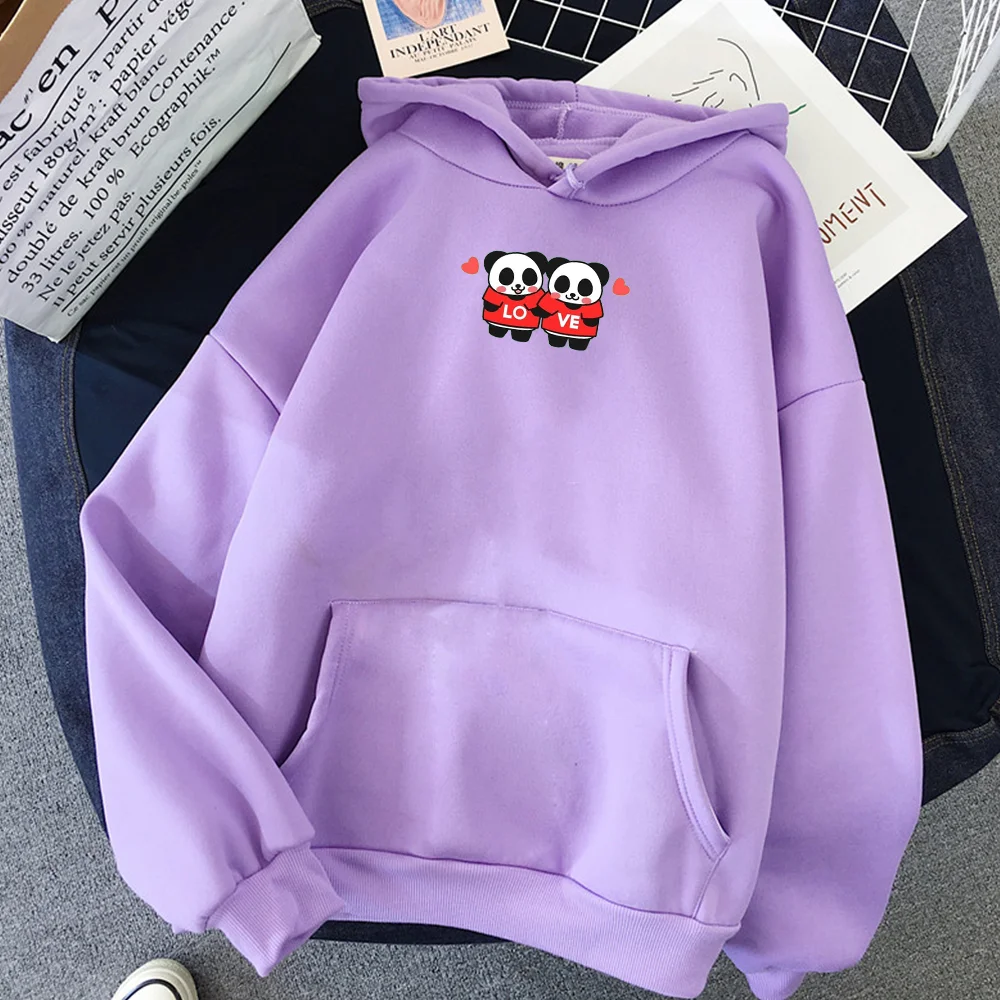 Kawaii принт панды толстовка с капюшоном Dragon Ball Harajuku с длинным рукавом толстовки Для женщин толстовки оверсайз Для женщин s толстовки