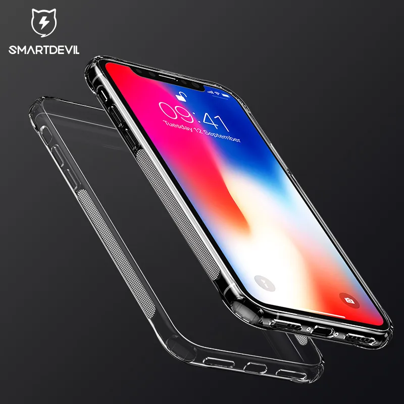 

SmartDevil phone cases for IPhone X XR XS Max Transparent Silicone Soft TPU Case for IPhone XS Max Clear Protection Back Cover