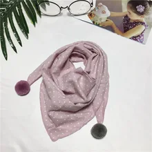 Children's Scarves Cotton Dot Triangle Towel Men and Women Baby Saliva Towel Children's Decorative Scarf