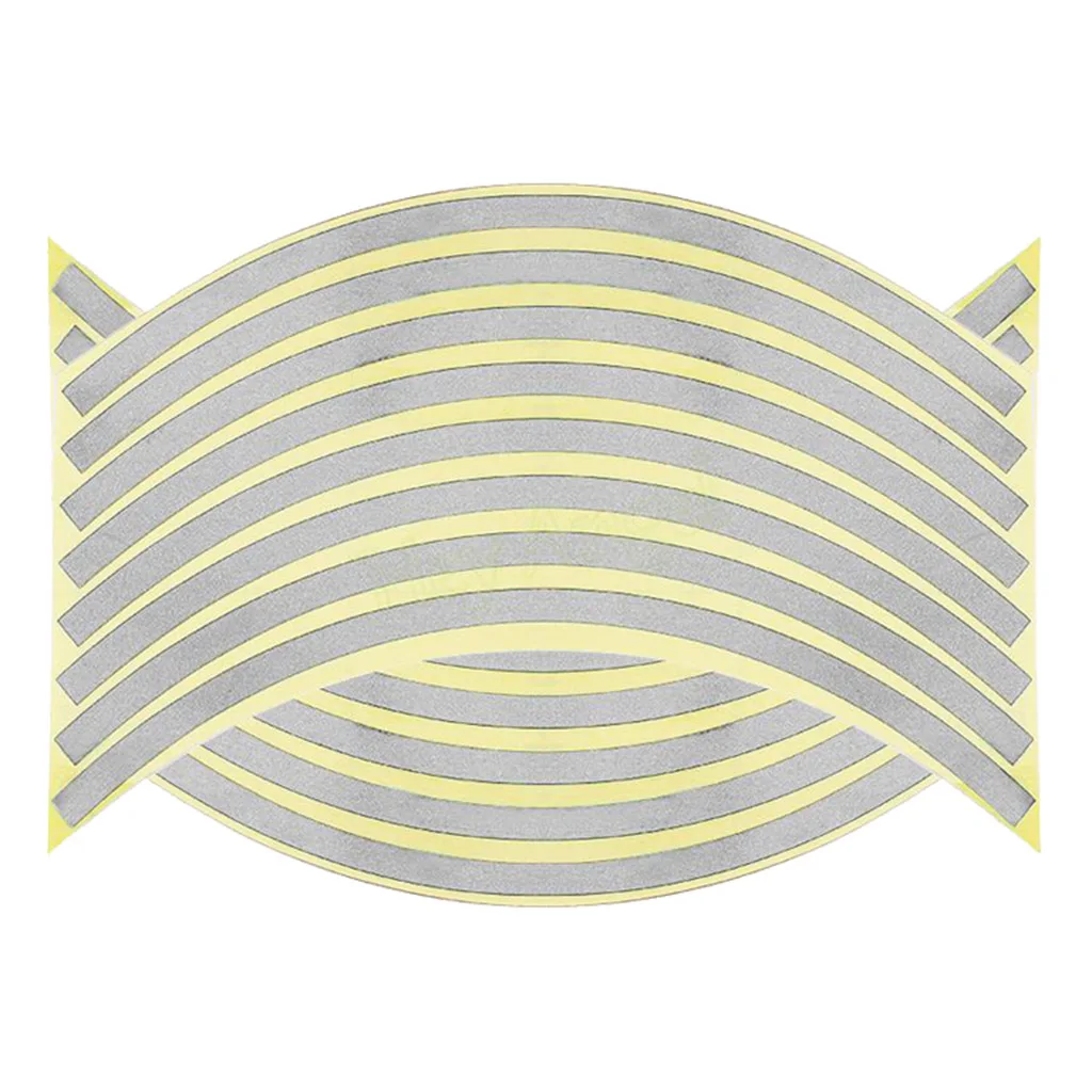 16pcs Reflective Rim Tape Wheel Stripe Decal Trim For Cycling MTB Mountain Rode Bile Bicycle Motorcycle Wheels (14/18inch)