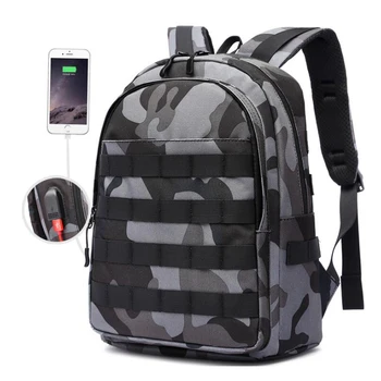 

PUBG Backpack Men Bag Mochila Pubg Battlefield Infantry Pack Camouflage Travel Canvas USB Jack Multi-functional Knapsack