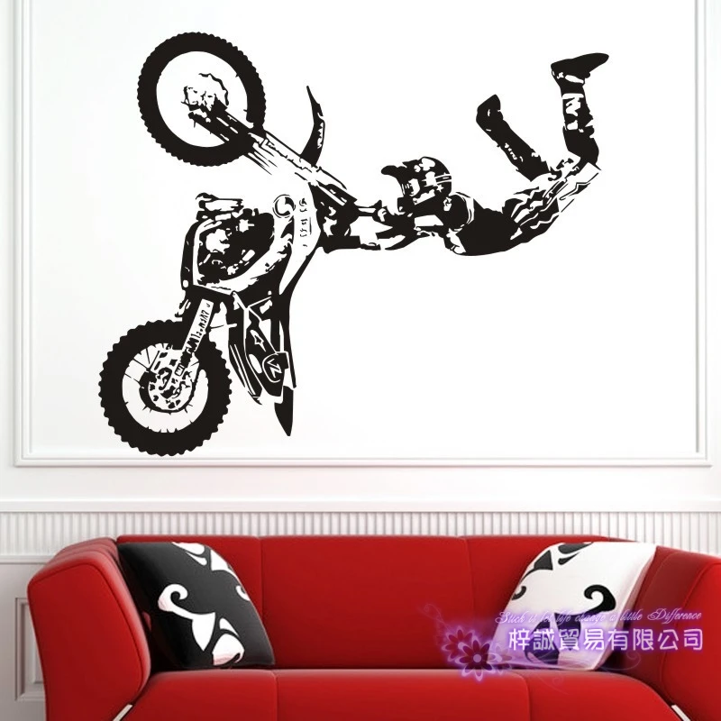 Dctal Motorcycle Sticker Vehicle Motocross Decal Posters Vinyl Wall Decals Autobike Pegatina Decor Mural Autocycle Sticker