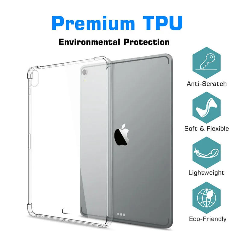 Qeuboop For Ipad Pro 12 9 18 Tpu Case For Apple Ipad Pro 12 9 17 Silicone Shockproof Clear Shell Tablet Back Cover Aliexpress Computer Office