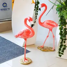 Свадебные реквизиты сад пейзаж Сад окно Фламинго большие украшения Стекло сталь скульптура декорация декоративное рукоделие