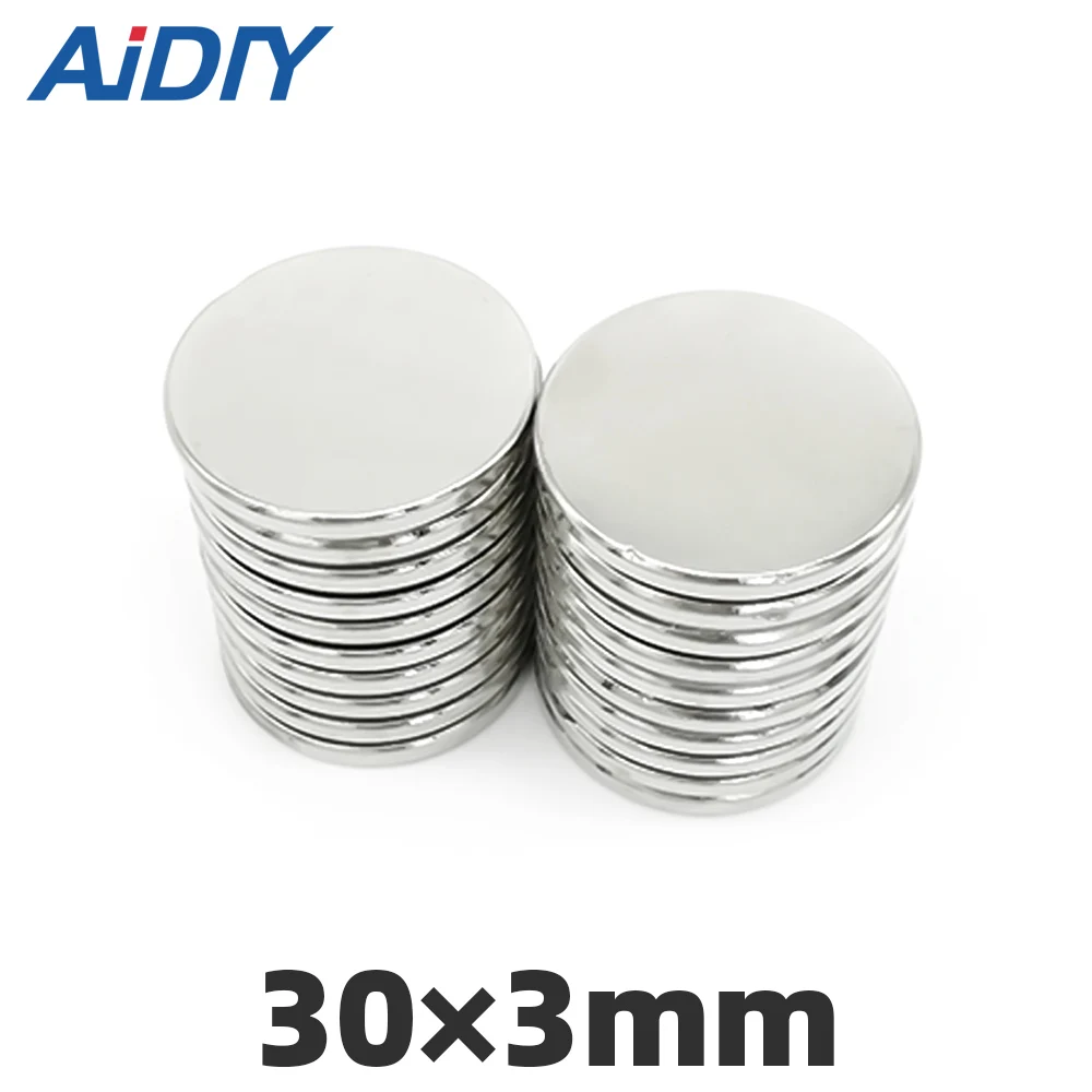 

AI DIY 2/5Pcs 30 x 3mm N35 Permanent Neodymium Magnet Small Round Super Strong Power Rare Earth Refridgerator Magnets 30*3mm