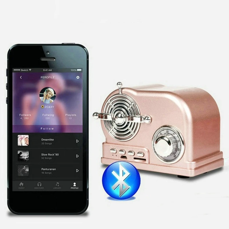 Ретро Bluetooth динамик тяжелый бас 3D стерео объемный беспроводной портативный динамик s музыкальный плеер Поддержка TF карта fm-радио для телефона