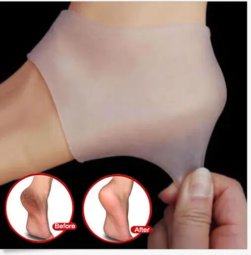 

New Soft Protector Peds Transparent Silicone Moisturizing Gel Heel Sock Cracked Foot Skin Gel Care Support