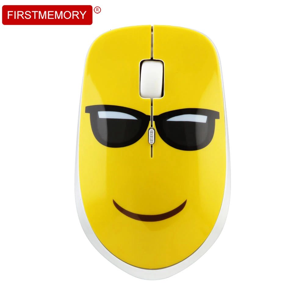 

Cute Emoji Wireless Mouse Silent Noiseless Computer Mouse 2.4Ghz 1600 DPI Ergonomic Mause PC Mice Mute Wireless Mice for Laptop