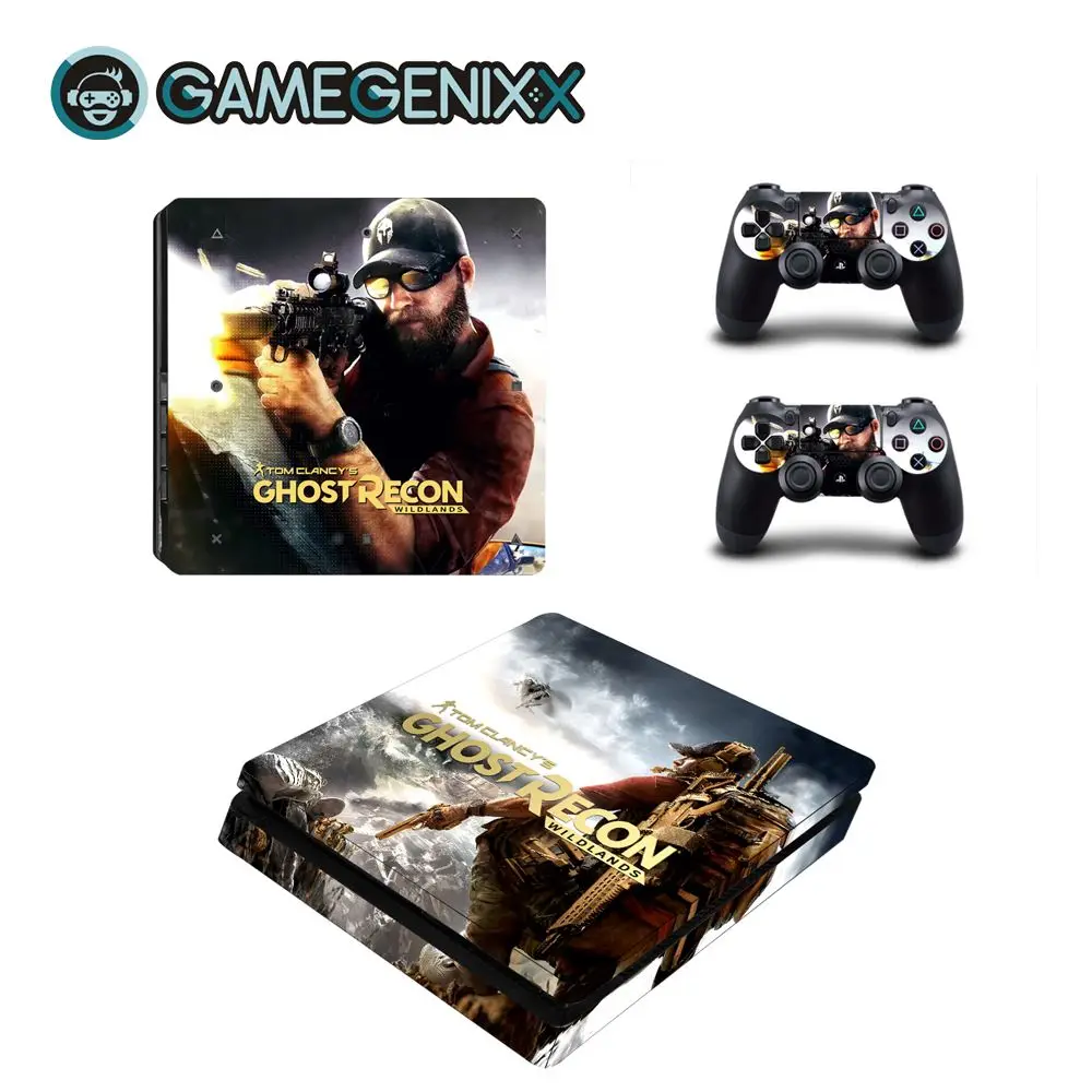 Наклейка на кожу GAMEGENIXX защитный винил наклейка для PS4 тонкая консоль и 2 контроллера-Ghost Recon