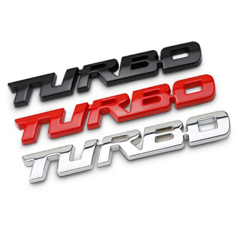 Car Modified Car Logo Turbo-charging TURBO Metal Car Sticker Sports Car Stickers Car Tail Tag Side Label Decorative Sticker