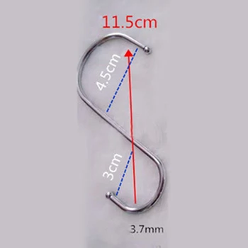 

Quality Stainless Steel S Hooks Kitchen Meat Utensil Clothes Hanger Hanging 10x