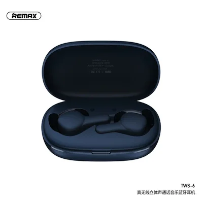 Беспроводная стерео гарнитура remax true с bluetooth 5,0, беспроводная Bluetooth гарнитура, удобная коробка для хранения зарядки - Цвет: Синий