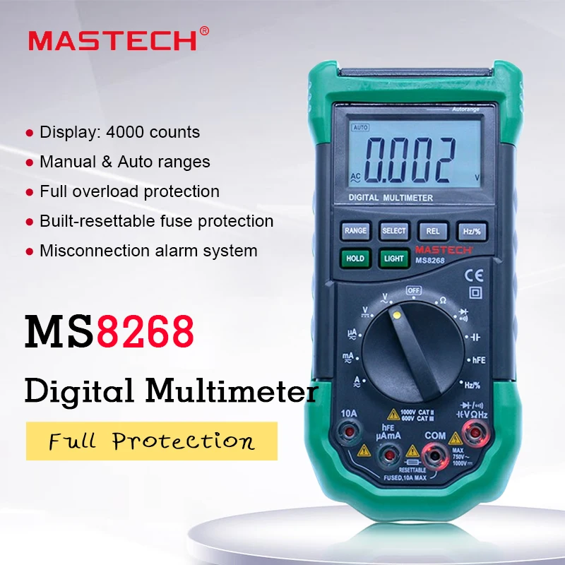 Цифровой Мультиметр MASTECH MS8268 с автоматической защитой диапазона амперметр