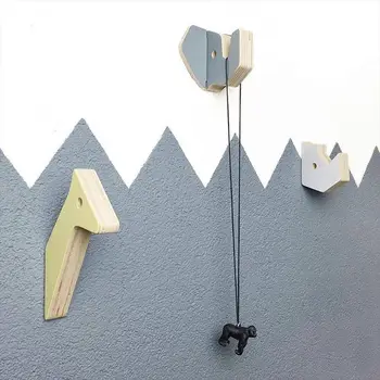 

Nordic kids Room Wall Hooks Wood Giraffe Clothes Hooks Kids Room Decoration Scandinavian Wood Elephant Child Room Hanger Hooks