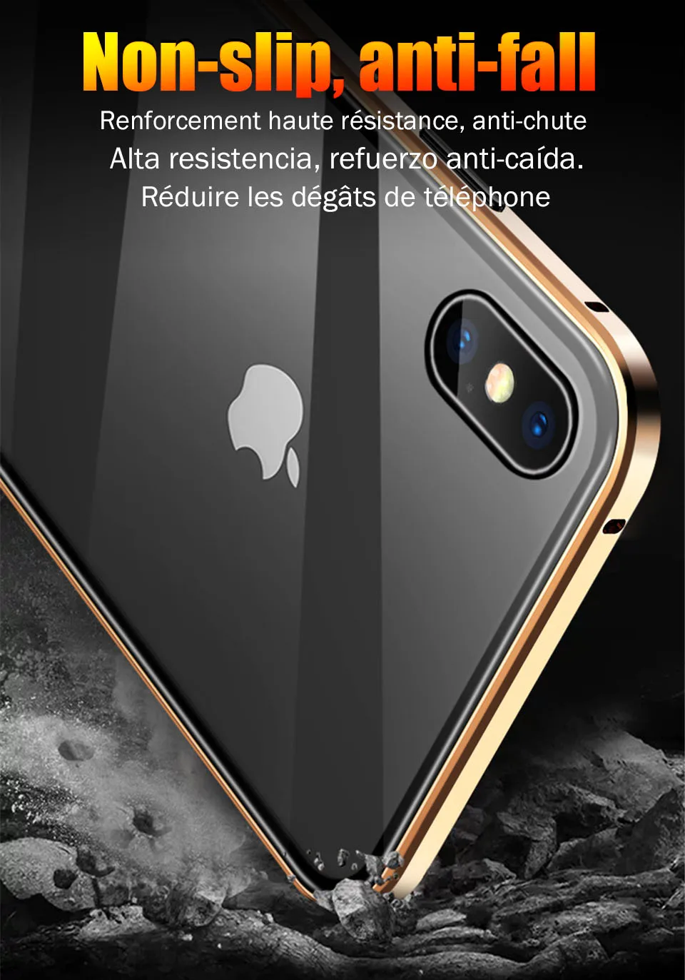 360 магнитный адсорбционный металлический чехол для телефона для iPhone 6 6s 8 7 Plus закаленное стекло задняя крышка для iPhone X 11 11R XS Чехлы для MAX XR