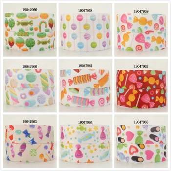

5 Yards Grosgrain/Satin Ribbon Sweet Candy Printed 25mm/38mm for DIY Hair Accessories Party Decoration Bows