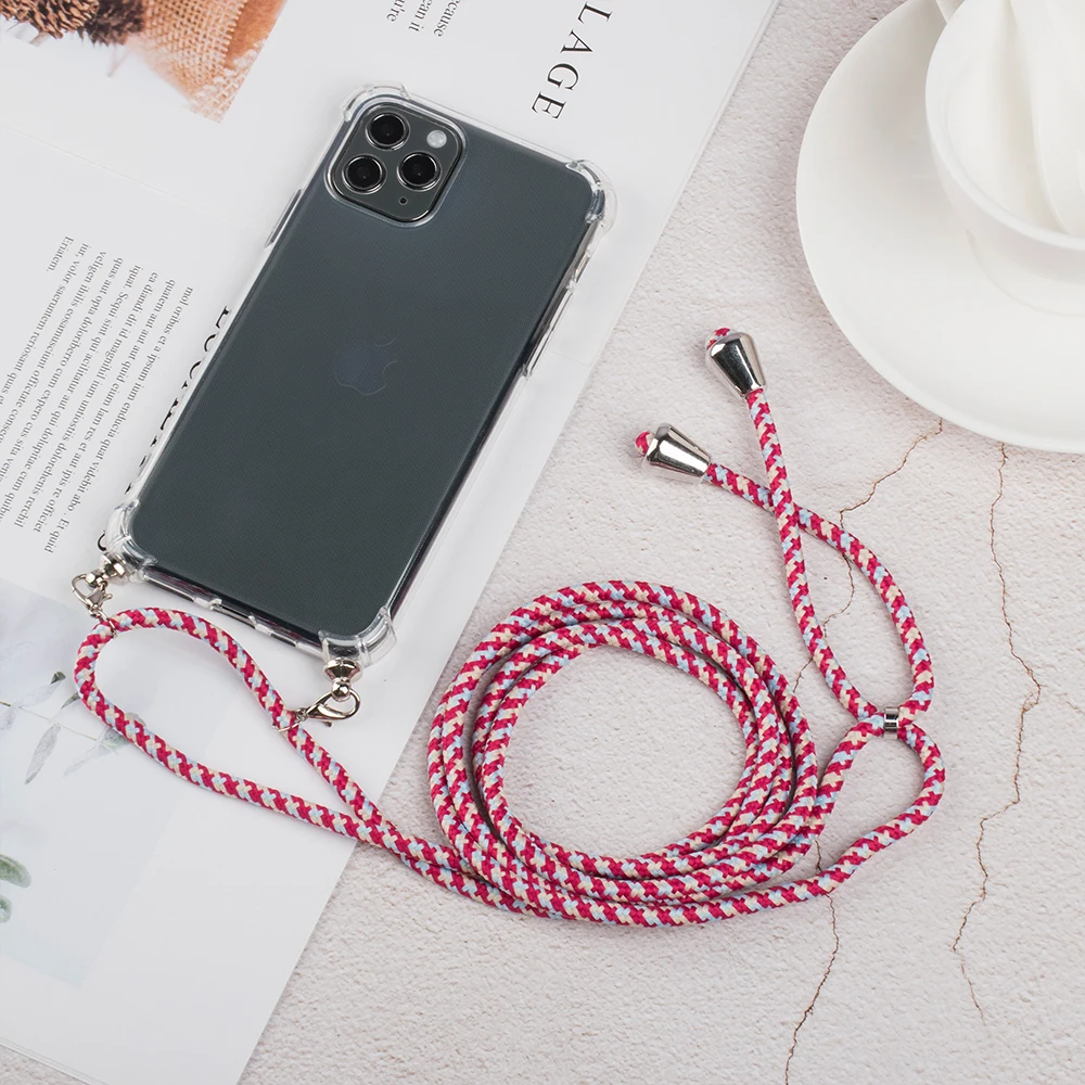 Роскошный прозрачный чехол для телефона iphone XR XS 11 Pro Max 6 6S 7 8 Plus X ожерелье через
