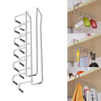 

Stainless Steel Hooks Nail-free Hanger Under Shelf Wine Glass Holder Mug Cup Holder Storage Rack Hanger Cupboard Hanging Hook