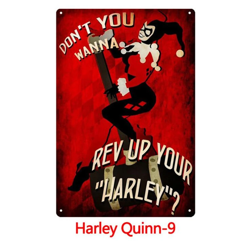 Ретро металлический оловянный плакат с подписью Харли Квинн, Джокер металлический знак паб домашняя доска металлический винтажный домашний Декор настенный Декор Бар Украшение - Цвет: Style8