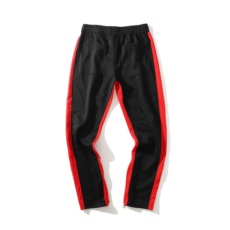 Красный Спортивные брюки для мужчин High Street Skinny Joggers - Цвет: Красный