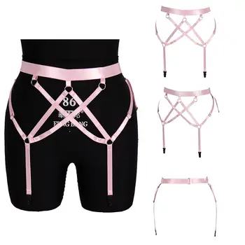 

Pink Garter Harness Belt Bondage Waist Plus Size Sexy Top Cage Elastic Underwear Stockings Suspender Summer Bikini Steampunk