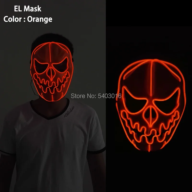 

Halloween LED Purge Mask Light up Scary Mask Cool Costume EL Wire for Halloween Cosplay Festival Parties fit Adults