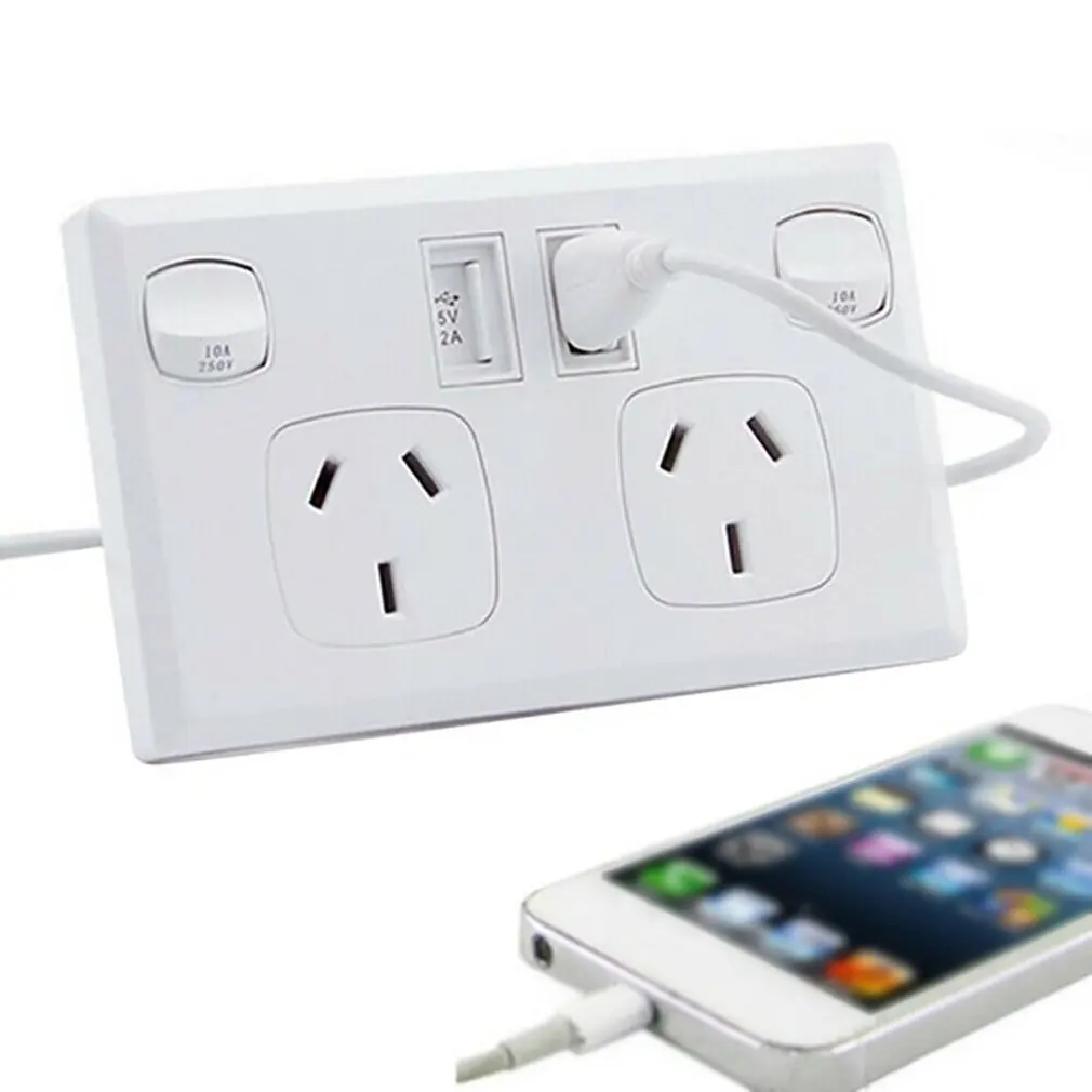 2.1A двойной USB Домашний настенный источник питания австралийский комплект питания точечная розетка AU plug