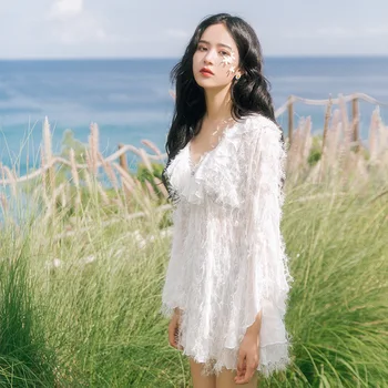 

Women Push Up Bikini Set Swimwear Bathing Suit Swimming Beachwear Biquinis Summer Sexy Underwire Swimsuit with White Cover Up