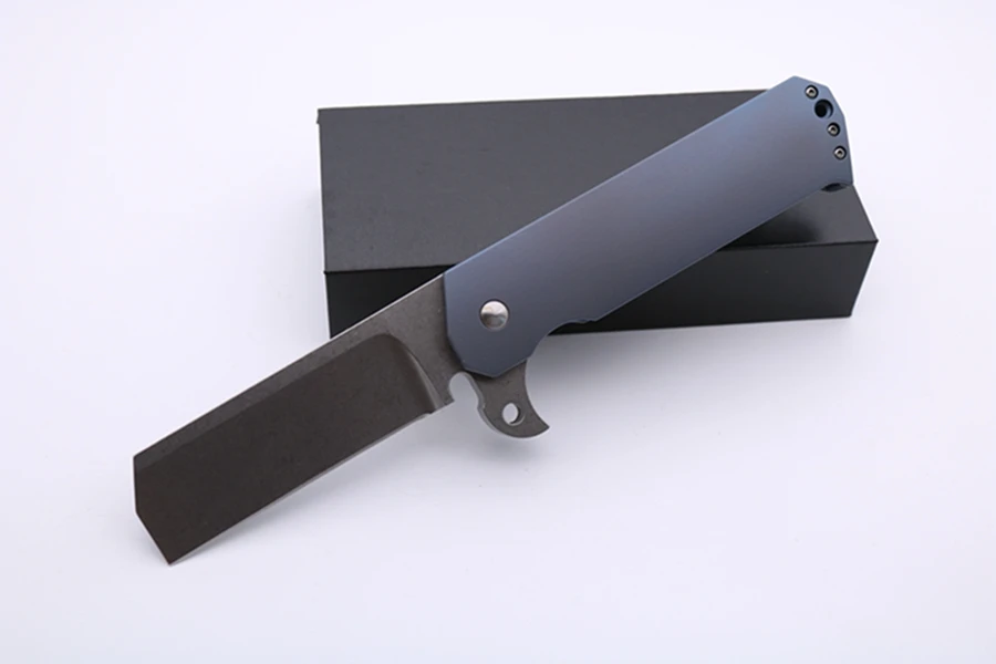 Высокое качество Большой слэш Флиппер складной нож Stonewash лезвие синий