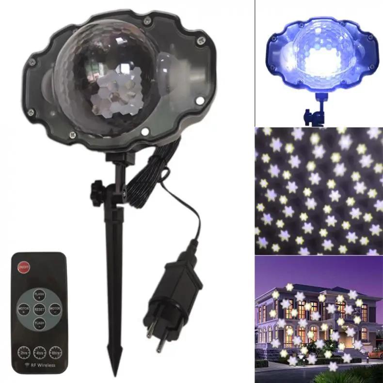 Мини Снежный светильник светодиодный проектор светильник сценический Точечный светильник лазерный светильник дистанционное управление для праздника дома Вечерние