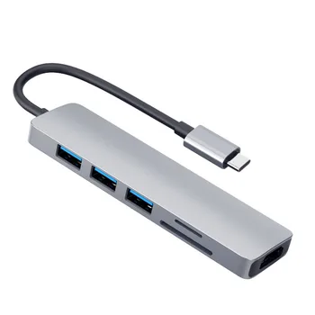

USB Hub Splitter USB C Type C HUB USB-C to HDMI 4K /SD/TF Card Reader/ PD charging 3.5mm Audio /RJ45 Adapter for MacBook Pro