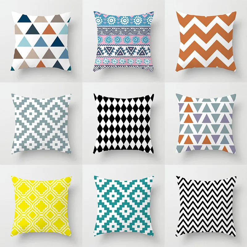 

Baby Cashmere Office Pillow Home Sofa Lumbar Geometric Pillowcase Office Waist Pad Pillowcase Pillow Covers Decorative
