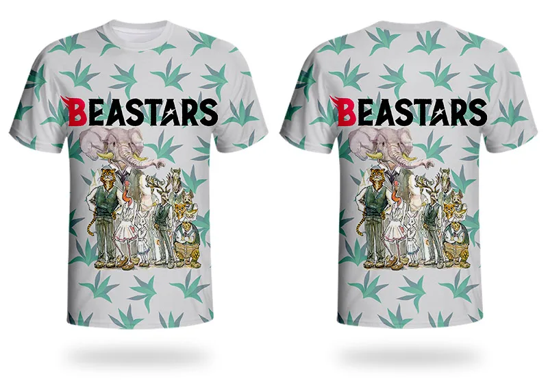 Новинка, WHOSONG 3D футболка с аниме BEASTARS, популярная одежда для мальчиков и девочек с изображением японских животных, уличная одежда для мужчин и женщин