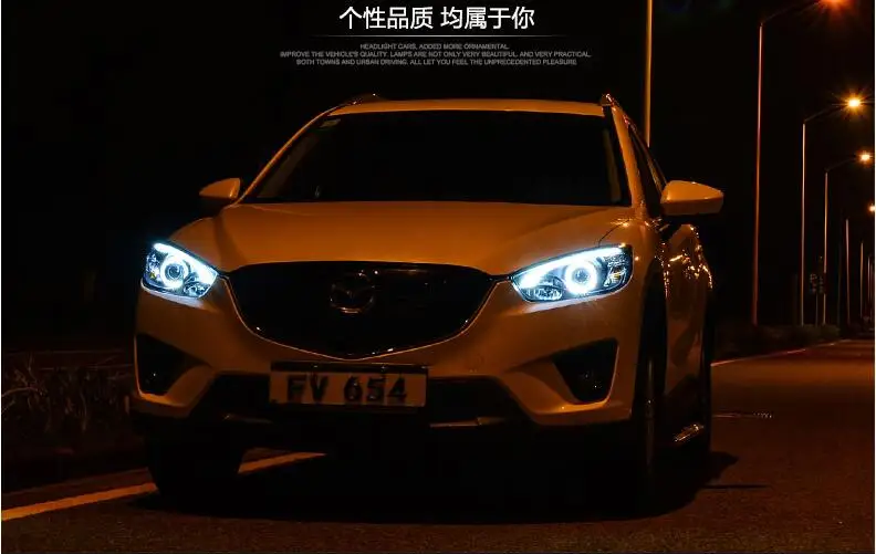 Автомобильный Стильный чехол на голову для Mazda CX-5 фары светодиодный фонарь DRL Объектив Двойной Луч Биксенон HID автомобильные аксессуары