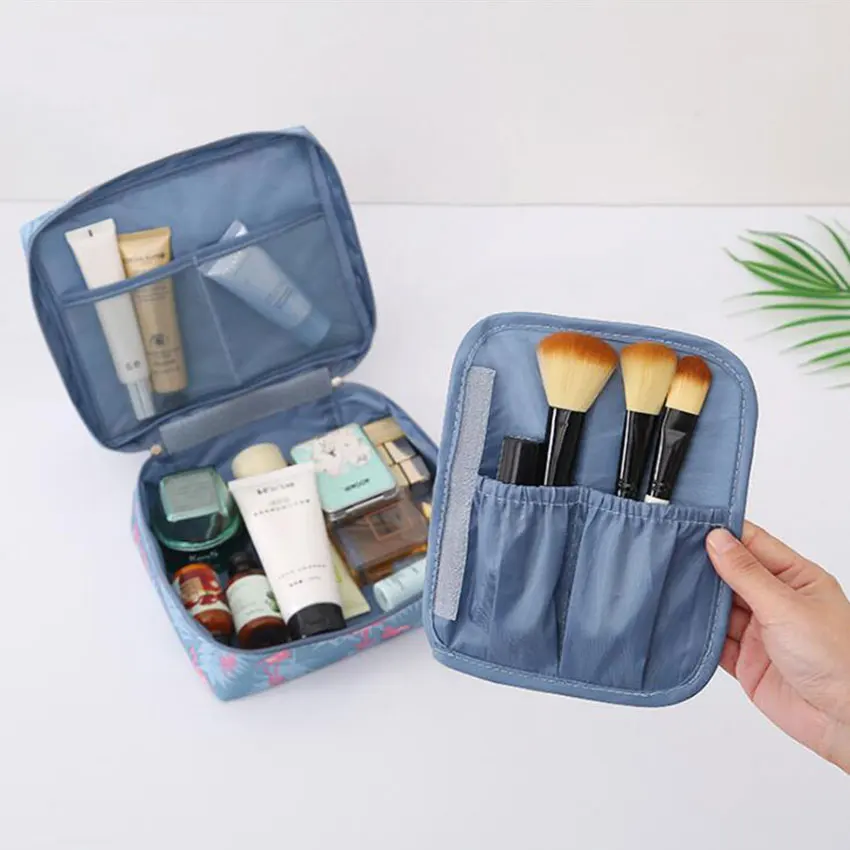 Многофункциональная косметичка, дорожная сумка для хранения, портативный квадратный органайзер для макияжа, моющаяся сумка, Оксфорд, косметичка