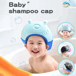 Shriymariy ajustável chuveiro do bebê shampoo boné dos desenhos animados lavagem escudo de cabelo chapéu para proteção de ouvido do bebê crianças cabeça de chuveiro capa