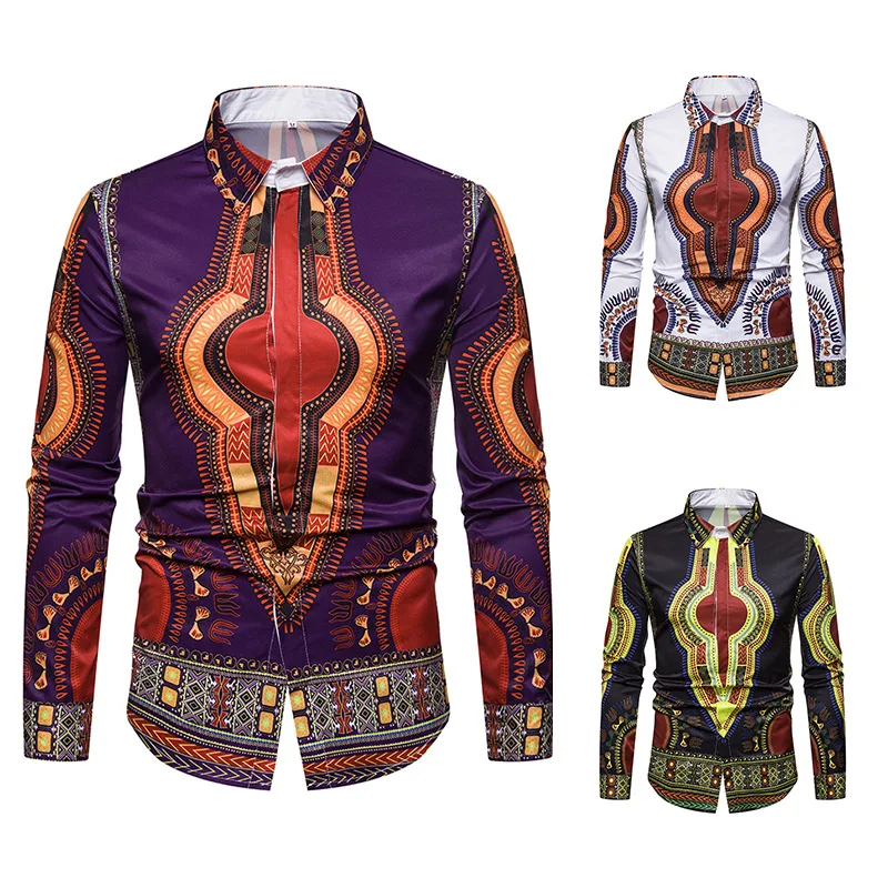 

Men's Printed Shirts, Men's National Shirts, 3D Printed Shirts, Lapel Long-sleeved Shirts, Men's Shirts. Streetwear Dress Shirt
