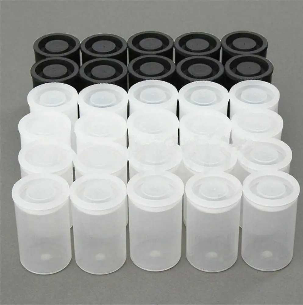 

5PCS 54x33mm Plastic Empty Film Canister Camera Reel Container Storage Case Can For Accessories Art Bead Coin Pill Fishing Bait