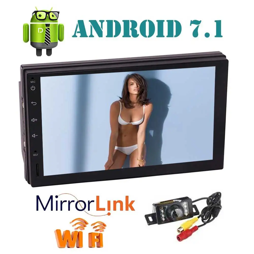 " двойной 2 DIN Android 7,1 gps навигация автомобильное радио нет-dvd MP5 плеер сенсорный экран стерео Встроенный WiFi BT ядро камера